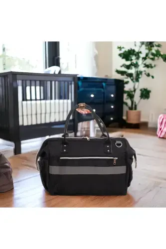 Birth Set Baby Care Backpack and Shoulder Bag, Hospital Outing, Blanket, 10 Wipes and 3 Socks-BLACK - 7