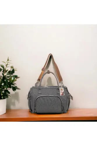 Birth Set Baby Care Backpack and Shoulder Bag, Hospital Outing, Blanket, 10 Wipes and 3 Socks-GRAY - 6