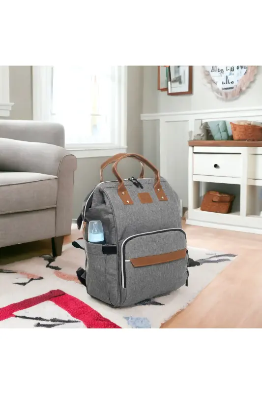 Birth Set Baby Care Backpack and Shoulder Bag, Hospital Outing, Blanket, 10 Wipes and 3 Socks-SMOKE - 3