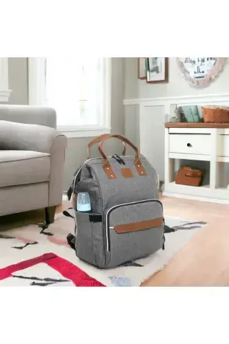 Birth Set Baby Care Backpack and Shoulder Bag, Hospital Outing, Blanket, 10 Wipes and 3 Socks-SMOKE GRAY - 3