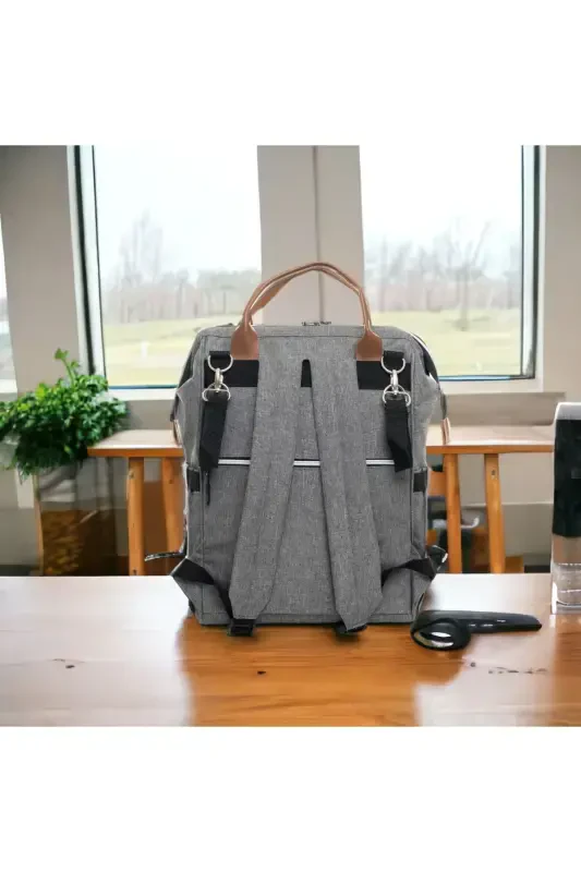 Birth Set Baby Care Backpack and Shoulder Bag, Hospital Outing, Blanket, 10 Wipes and 3 Socks-SMOKE GRAY - 5