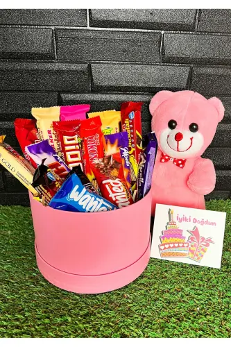 Birthday Gift for Girlfriend with Lots of Snacks and a Pink Teddy Bear - LENOSTRA (1)
