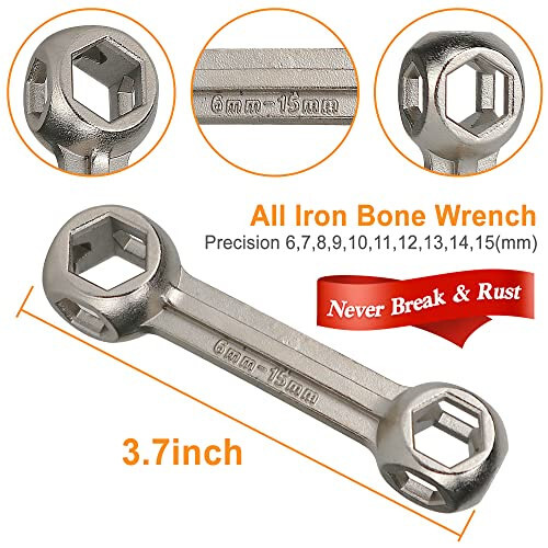 Multitool Wrench Set for Bike Tools, 16 in 1 Bicycle Multitool with 10 in 1 Bone Wrench, Multi Function Accessories Set, Must-Have for Cyclist for Emergency/Repairs/Removing/Replacing/Maintenance/Gift - 3