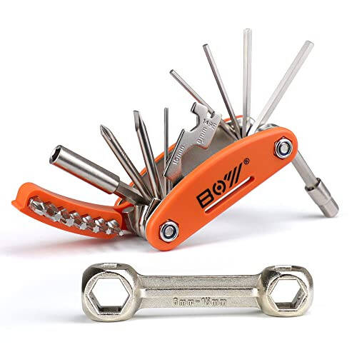 Multitool Wrench Set for Bike Tools, 16 in 1 Bicycle Multitool with 10 in 1 Bone Wrench, Multi Function Accessories Set, Must-Have for Cyclist for Emergency/Repairs/Removing/Replacing/Maintenance/Gift - 1