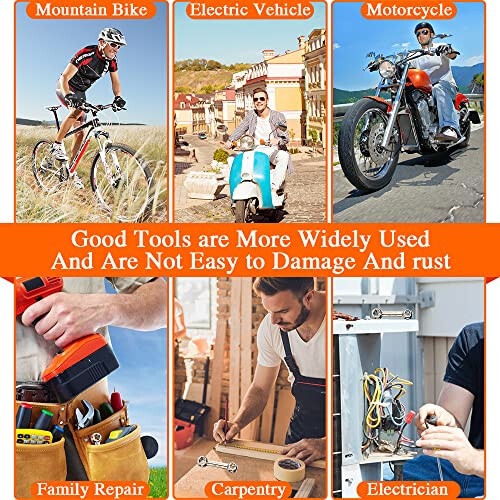 Multitool Wrench Set for Bike Tools, 16 in 1 Bicycle Multitool with 10 in 1 Bone Wrench, Multi Function Accessories Set, Must-Have for Cyclist for Emergency/Repairs/Removing/Replacing/Maintenance/Gift - 4