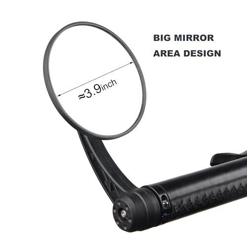Bike Mirrors Handlebar End Mount, Rotatable And Adjustable Shockproof ebike mirror Wide Angle Bicycle Handlebars End Safe Clear E-Bike Glass Rear View Mirrors - 5