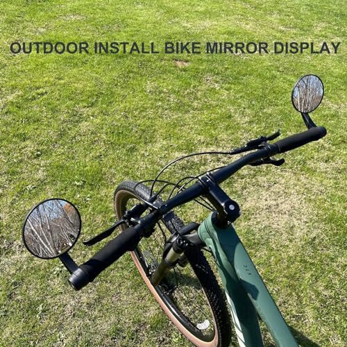 Bike Mirrors Handlebar End Mount, Rotatable And Adjustable Shockproof ebike mirror Wide Angle Bicycle Handlebars End Safe Clear E-Bike Glass Rear View Mirrors - 6
