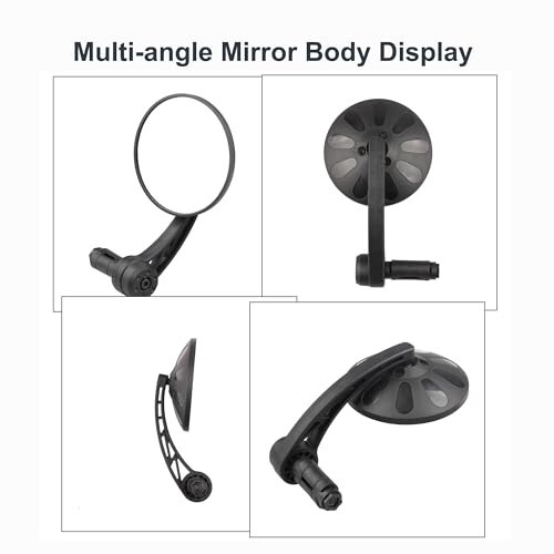 Bike Mirrors Handlebar End Mount, Rotatable And Adjustable Shockproof ebike mirror Wide Angle Bicycle Handlebars End Safe Clear E-Bike Glass Rear View Mirrors - RUTVEING (1)