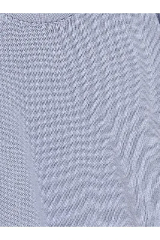 Bıсиклет Ёқа Басик Узун Қўлли Қиз Болалар Трико Кофтаси-BLUE - 2