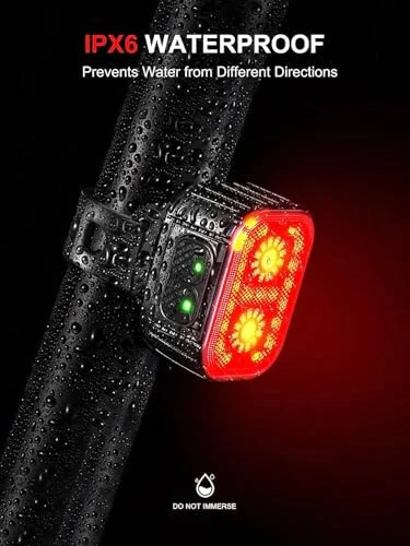 Bike Lights, Rechargeable Bicycle Lights Set Super Bright 8+12 Modes, IPX6 Waterproof Bike Lights for Night Riding/Cycling Safety, Front and Back Taillight Reflectors, 58 Hrs Long Battery Life - 6