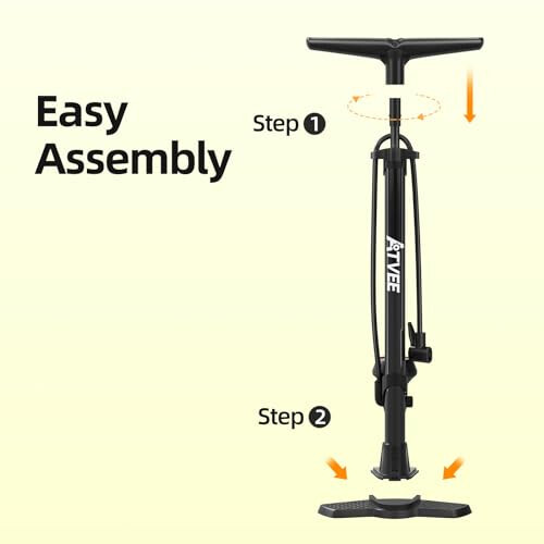 Bike Pump, 25” Height Full Size Bicycle Pump with 160 PSI High Pressure, Bike tire Pump with Presta and Schrader Valve, Bike Air Pump for Bike Tires, Balls and Swimming Ring,Bike Pumps with Psi Gauge - 7