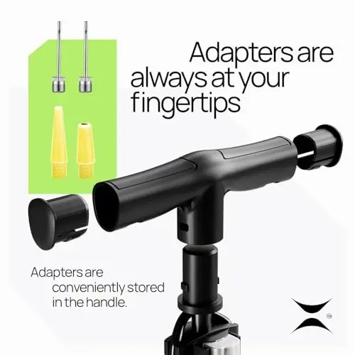 Bike Pump Floor, Advanced Bike Tire Inflator, Bicycle Hand Air Pump with Dual Presta and Schrader Valves, Handheld Pump, Suitable for Road and Mountain Bikes, Baby Stroller, Balls - 4