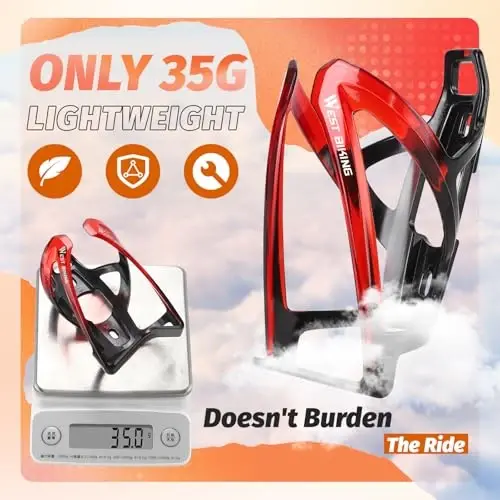 Bike Water Bottle Cage, Durable Ultralight Plastic Water Drink Holder Rack, Lightweight PC Water Bottle Holder for Bicycle, Cycling Bottle Holder Cages for MTB, Road Bike, Mountain Bikes - 3