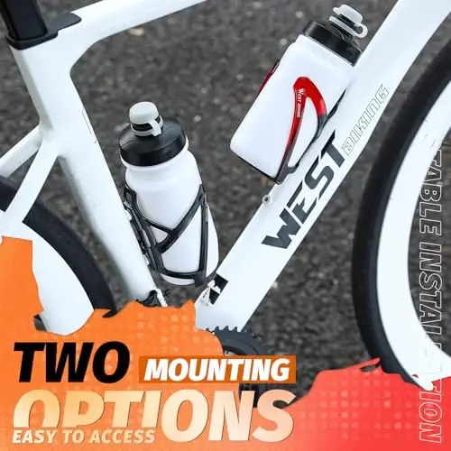 Bike Water Bottle Cage, Durable Ultralight Plastic Water Drink Holder Rack, Lightweight PC Water Bottle Holder for Bicycle, Cycling Bottle Holder Cages for MTB, Road Bike, Mountain Bikes - 4