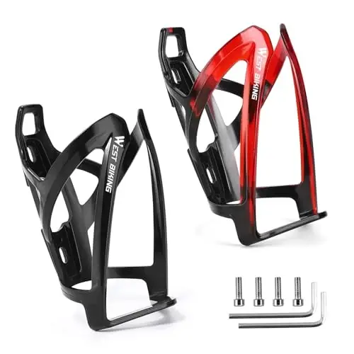 Bike Water Bottle Cage, Durable Ultralight Plastic Water Drink Holder Rack, Lightweight PC Water Bottle Holder for Bicycle, Cycling Bottle Holder Cages for MTB, Road Bike, Mountain Bikes (D) - 1