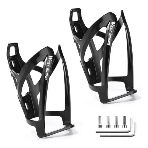 Bike Water Bottle Cage, Durable Ultralight Plastic Water Drink Holder Rack, Lightweight PC Water Bottle Holder for Bicycle, Cycling Bottle Holder Cages for MTB, Road Bike, Mountain Bikes (A) 