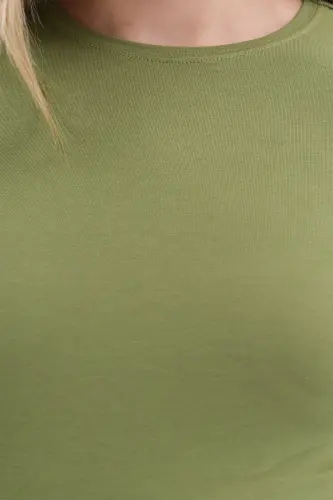 Bisiklet Yaka Basic Bluz B1496-DK2-Matcha - 3