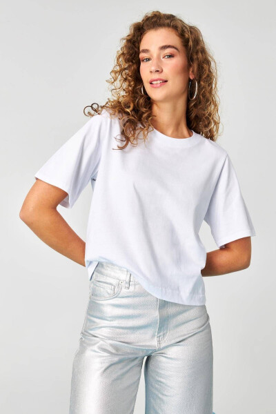 Bisiklet Yaka Basic T-shirt P1002-e8 - ADDAX