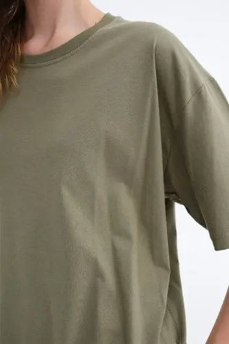 Bisiklet Yaka Basic T-shirt P10111-D7 - Defne - 3
