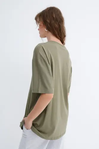 Bisiklet Yaka Basic T-shirt P10111-D7 - Defne - 6