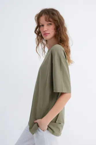 Bisiklet Yaka Basic T-shirt P10111-D7 - Defne - ADDAX (1)