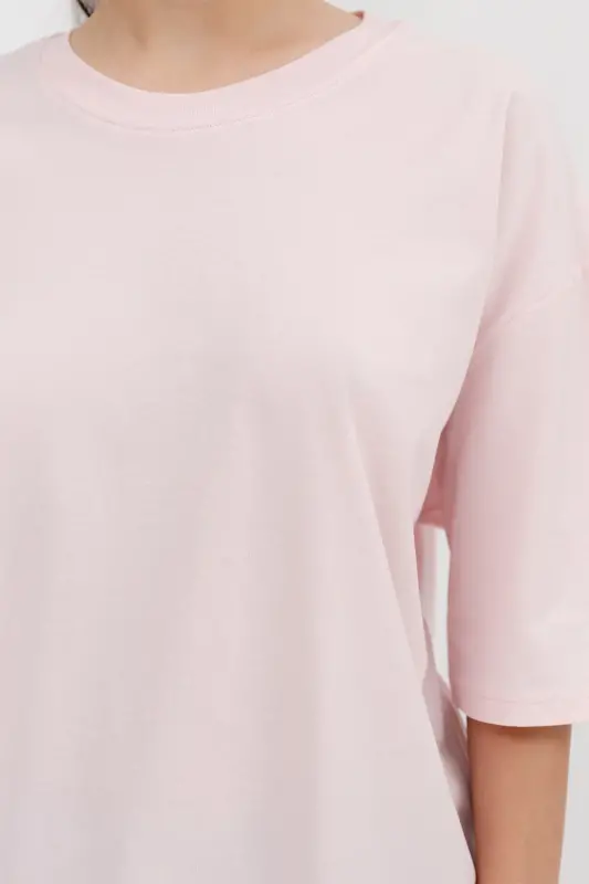 Bisiklet Yaka Basic T-shirt P10111-D7-Lotus - 2