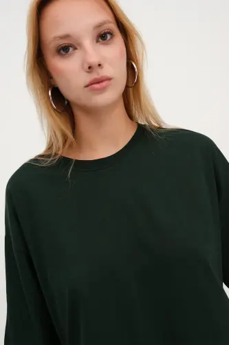 Bisiklet Yaka Basic T-shirt P10111-D7-Safir - ADDAX (1)