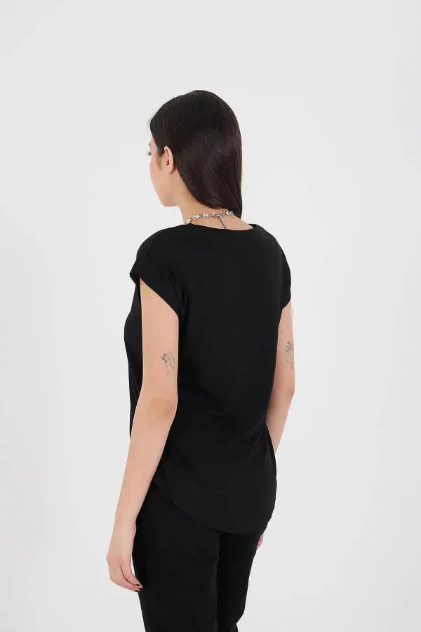 Bisiklet Yaka Basic T-shirt P13328-i8 - 5