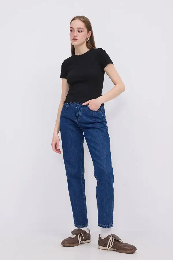 Bisiklet Yaka Basic T-shirt P13343-u6 - 1