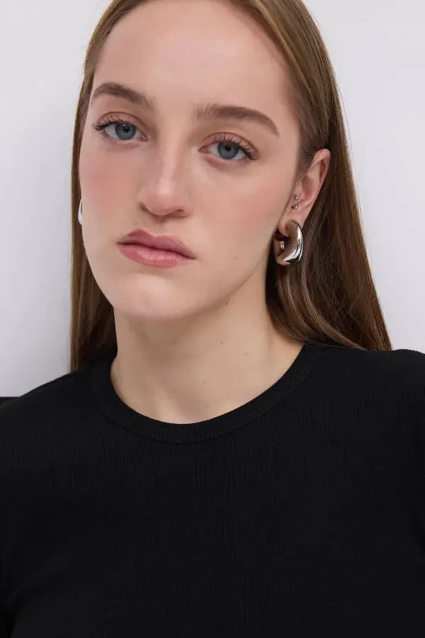 Bisiklet Yaka Basic T-shirt P13343-u6 - 4