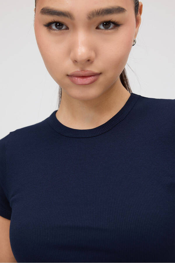 Bisiklet Yaka Basic T-shirt P13343-U6 - 3