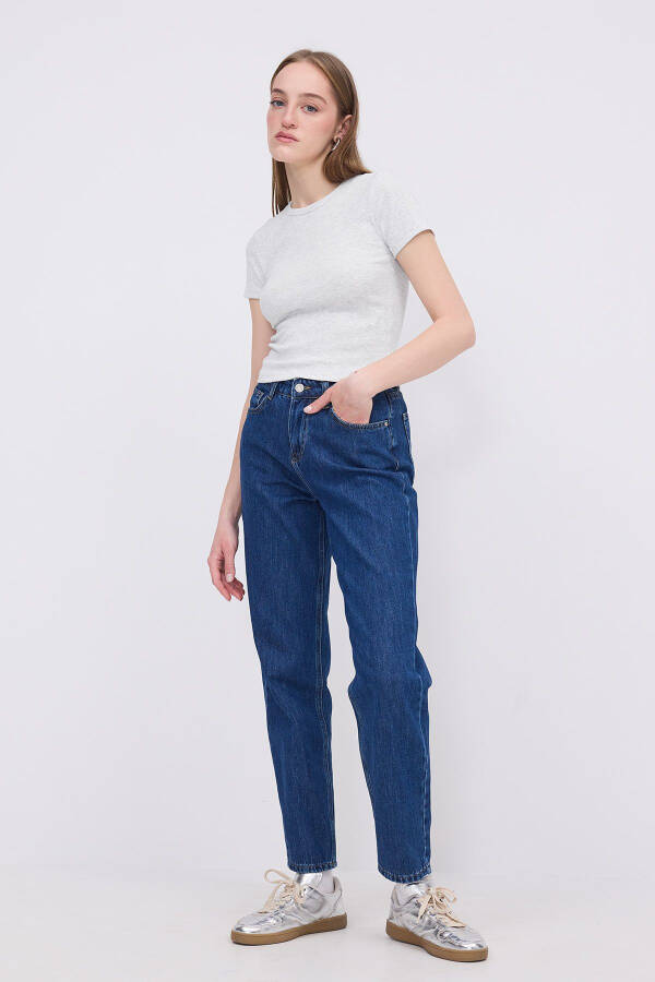 Bisiklet Yaka Basic T-shirt P13343-U6 - 1