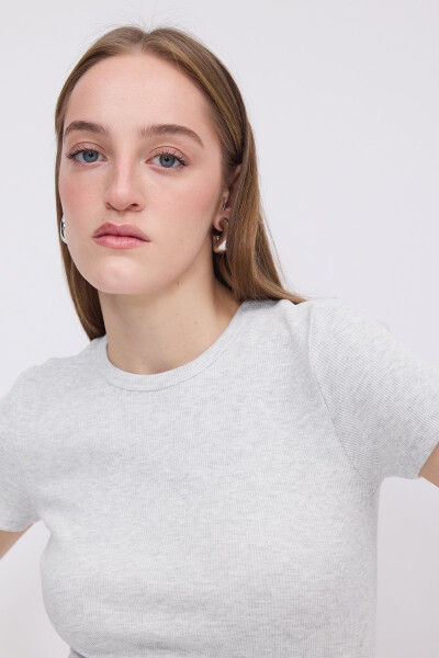 Bisiklet Yaka Basic T-shirt P13343-U6 - 3