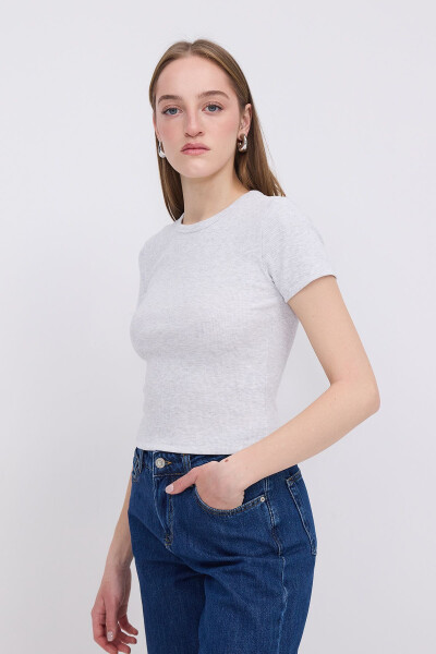 Bisiklet Yaka Basic T-shirt P13343-U6 - 6