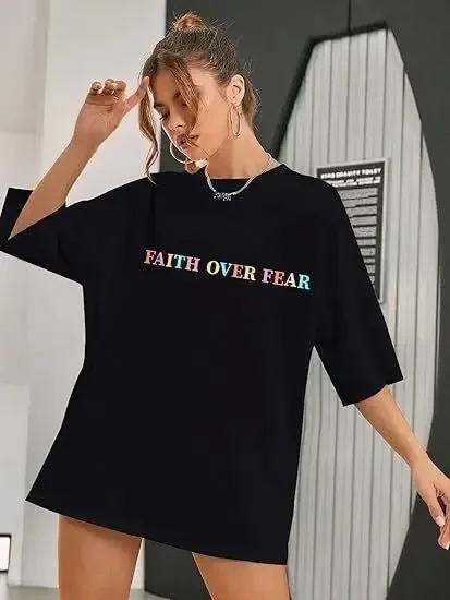 Bisiklet Yaka Baskılı T-shirt - Siyah - BÜYÜKBEDENIZ