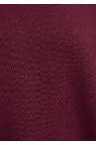 Bisiklet Yaka Bordo Basic Sweatshirt 1610198-70415-Bordo - 8