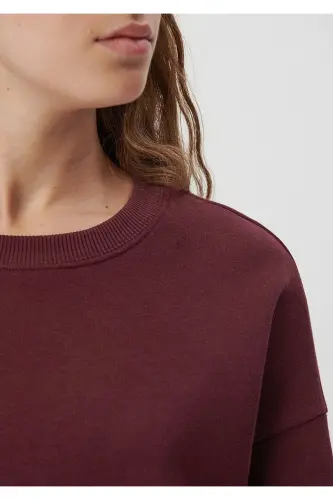 Bisiklet Yaka Bordo Sweatshirt 8816126-71880-Bordo - 3