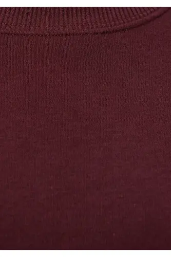 Bisiklet Yaka Bordo Sweatshirt 8816126-71880-Bordo - 4