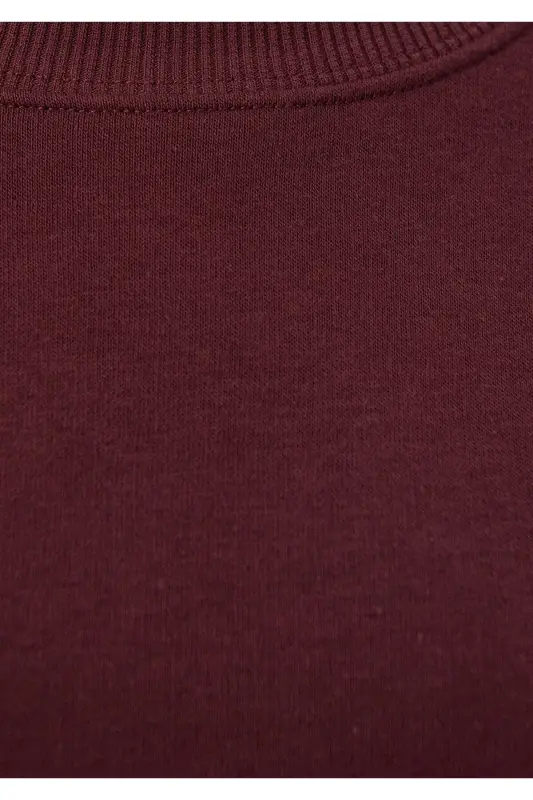 Bisiklet Yaka Bordo Sweatshirt 8816126-71880-Bordo - 4
