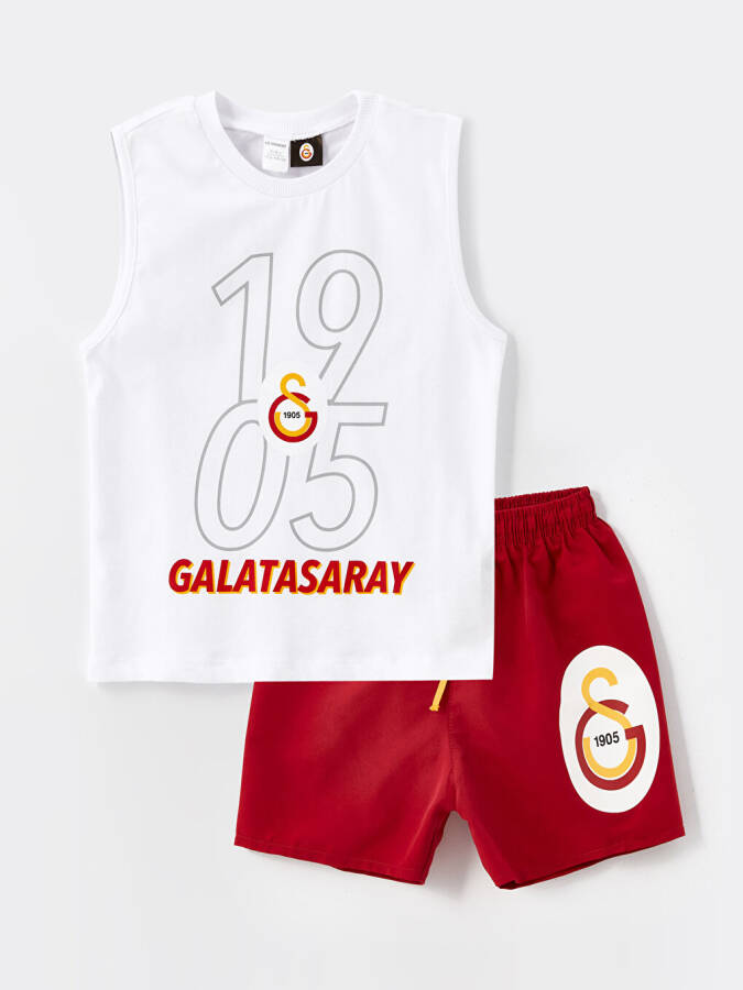 Bisiklet Yaka Galatasaray Baskılı Erkek Bebek Yüzme Takımı - 5