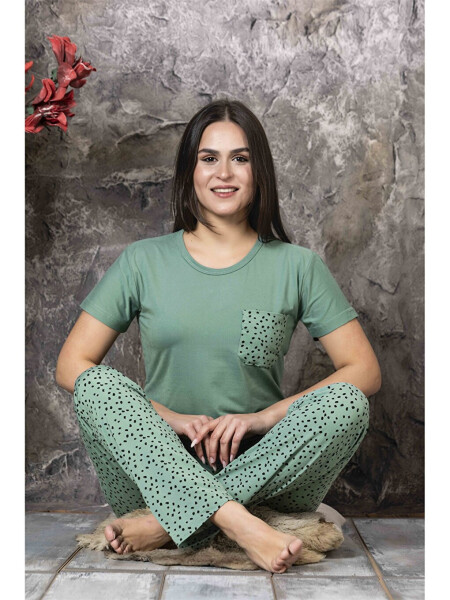 Bisiklet Yaka Kadın Pijama Takımı - 4