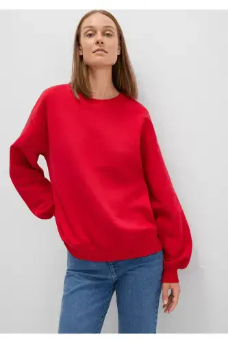 Bisiklet Yaka Kırmızı Basic Sweatshirt 1610198-80791-(No Color) - MAVI (1)