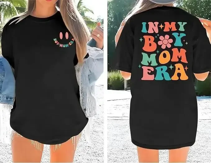 Bisiklet Yaka Kısa Kol Baskılı T-shirt - Siyah - 1