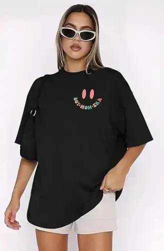 Bisiklet Yaka Kısa Kol Baskılı T-shirt - Siyah - 4