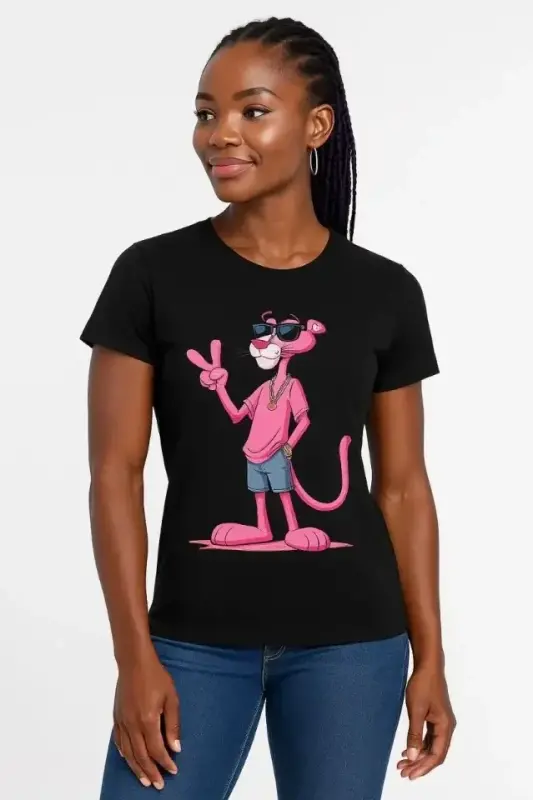 Bisiklet Yaka Kısa Kollu Baskılı T-shirt - Siyah - 3