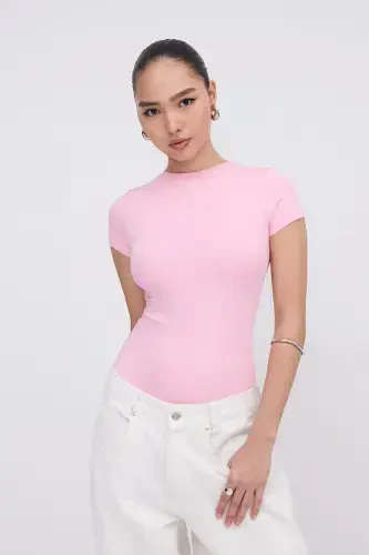 Bisiklet Yaka Kısa Kollu Bodysuit Z24-0043-H8-Begonya - ADDAX (1)