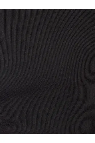 Bisiklet Yaka Kolsuz Slim Fit Midi Kalem Elbise - Siyah - 6