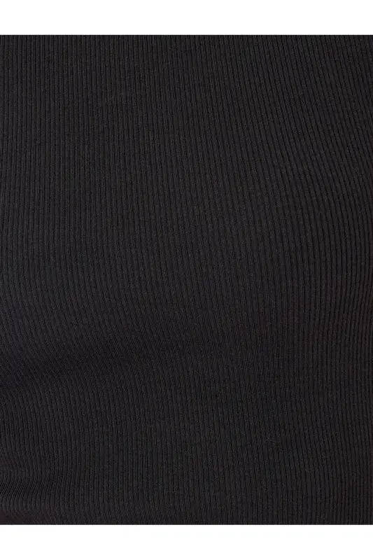 Bisiklet Yaka Kolsuz Slim Fit Midi Kalem Elbise - Siyah - 6