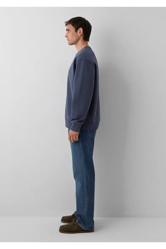Bisiklet Yaka Lacivert Basic Sweatshirt 0S10276-70759 - Lacivert - 4