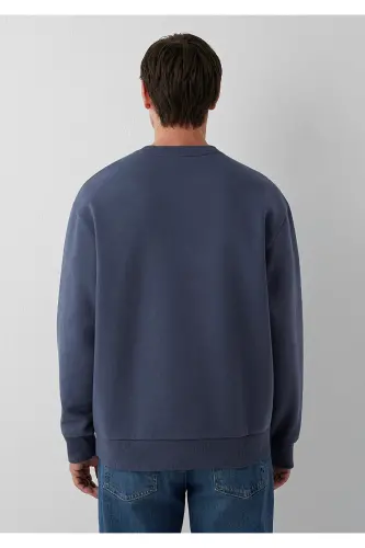 Bisiklet Yaka Lacivert Basic Sweatshirt 0S10276-70759 - Lacivert - 5